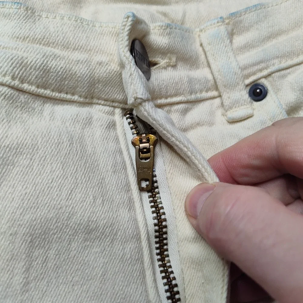 EDWIN SAVANNAH STRETCH Men 31X31 Cream‎ Denim Jeans Made In Japan